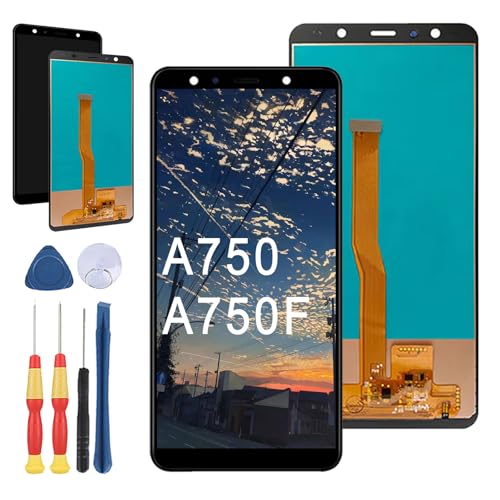 Yuxyiony Neuer LCD Bildschirm Ersatz für Samsung Galaxy A7 A750 A750F 2018 LCD Display Touch Screen Reparaturteile mit Werkzeug. von Yuxyiony