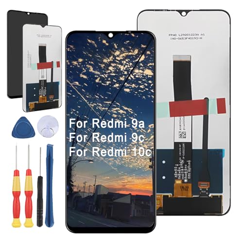 Yuxyiony Neuer LCD Bildschirm Ersatz für Xiaomi Redmi 9A/9C/10A LCD Display Touch Screen Reparaturteile mit Werkzeug. von Yuxyiony