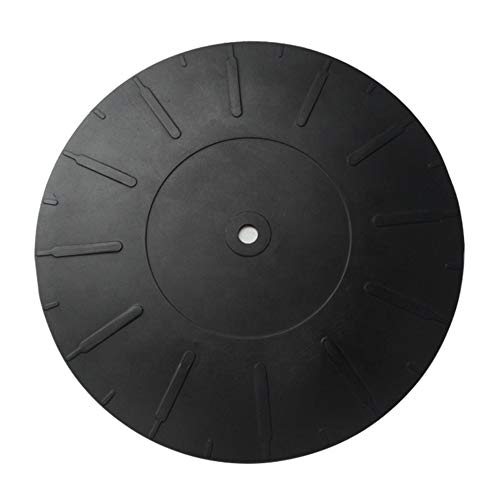 Plattenmatte für Plattenspieler, aus Gummi, Silikon, 17,8 cm, für alle Schallplattenspieler, Schwarz von Ywhomal