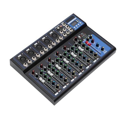 7 Kanal Bluetooth Mixer Sound Mixing Konsole,7 Kanal Professionelle Dj Controller Bluetooth, Audio Mischpult Konsole Verstärker Usb Dj Live Mixer Dj Konsole Verstärker Stereokanal Mischen Konsole von YyanLAK