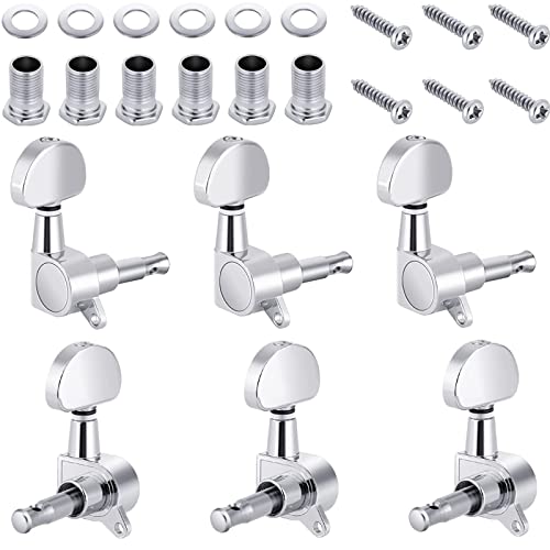 Yzswdox 6 Stück Semiclosed Gitarren Stimmwirbel, Gitarre Mechaniken Tuning Pegs, Stimmwirbel für Gitarrensaite, Akustikgitarre Knöpfe Gitarren Saiten Stimmgerät, ür Akustische Gitarre E-gitarre von Yzswdox