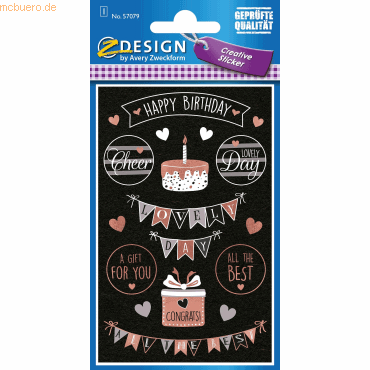 10 x Z-Design Creative Papier-Sticker Happy Birthday 18 Stück bunt 1 B 10 x Z-Design Creative Papier-Sticker Happy Birthday 18 Stück bunt 1 B von Z-Design