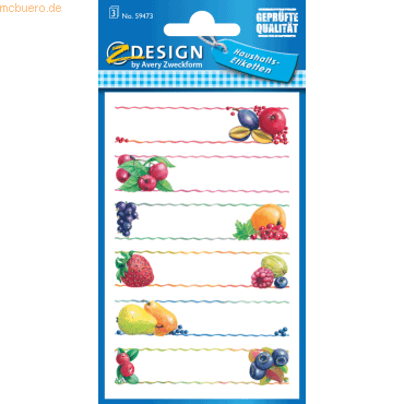 10 x Z-Design Einmachetikett 76x120mm Papier 4 Bogen Motiv Rahmen Obst 10 x Z-Design Einmachetikett 76x120mm Papier 4 Bogen Motiv Rahmen Obst von Z-Design