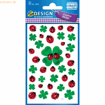 10 x Z-Design Sticker 76x120mm Papier 3 Bogen Motiv Kleeblätter+Käfer 10 x Z-Design Sticker 76x120mm Papier 3 Bogen Motiv Kleeblätter+Käfer von Z-Design