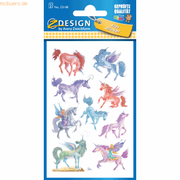 10 x Z-Design Sticker 76x120mm Papier geprägt 2 Bogen Motiv Einhörner 10 x Z-Design Sticker 76x120mm Papier geprägt 2 Bogen Motiv Einhörner von Z-Design