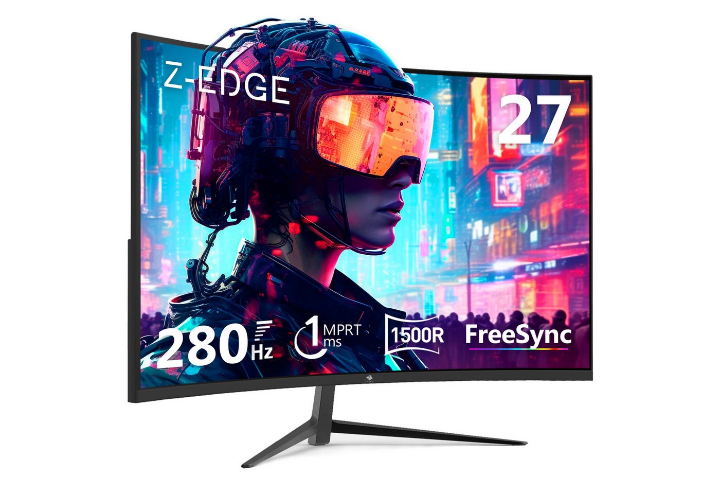 Z-EDGE 27 Zoll FHD LED 280Hz 1ms MPRT 16:9 Curved Gaming Monitor LED-Monitor (200 Hz) von Z-EDGE