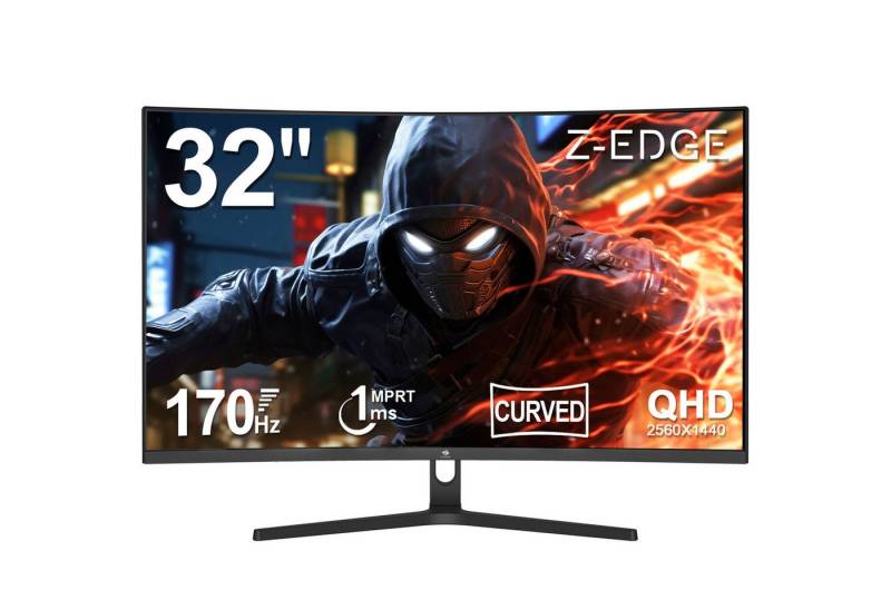 Z-EDGE LED-Monitor Curved-Gaming-Monitor (80 cm/32 ", 2560 x 1440 px, QHD, 1 ms Reaktionszeit, 170 Hz, LED LCD) von Z-EDGE