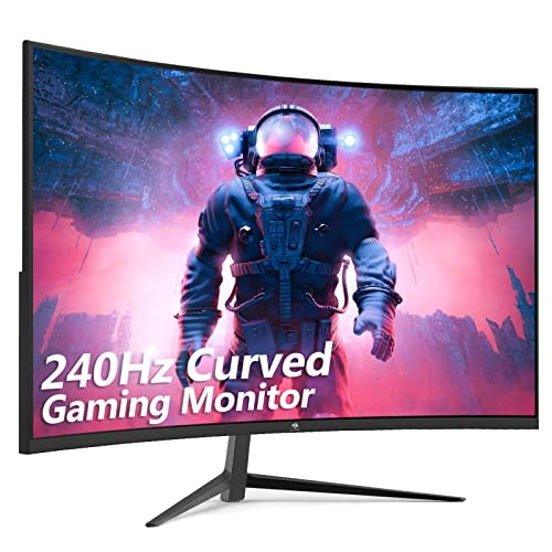 Z-EDGE 27 Zoll Curved Gaming Monitor 240Hz 1ms MPRT Full HD LED Monitor, 350cd/m² Helligkeit, 16:9 Curved Bildschirm, FreeSync, HDMI 2.0 & DisplayPort 1.2, Lautsprecher - Schwarz von Z-EDGE