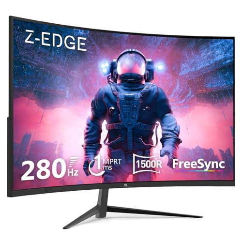 Z-Edge 27 Zoll Curved Gaming Monitor 280Hz (DP) 240Hz (HDMI) 1ms MPRT Full HD LED Monitor, 350cd/m² Helligkeit, 16:9 Curved Bildschirm, FreeSync, HDMI 2.0 & DisplayPort 1.2 - Schwarz (2025 Version) Z-Edge 27 Zoll Curved Gaming Monitor 280Hz (DP) 240Hz (HDMI) 1ms MPRT Full HD LED Monitor, 350cd/m² Helligkeit, 16:9 Curved Bildschirm, FreeSync, HDMI 2.0 & DisplayPort 1.2 - Schwarz (2025 Version) von Z Z-Edge