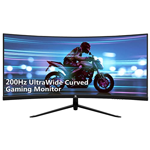Z-Edge 30 Zoll Curved Gaming Monitor 200Hz 1ms MPRT, 21:9 Ultra-Wide 2560x1080 R1500 Curved Bildschirm, FreeSync, HDMI, DisplayPort, RGB-Licht, Lautsprecher - Schwarz von Z Z-Edge