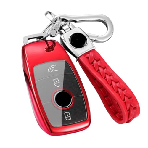 【4 Farben】 Z.MYUKI EQB X243 Schlüsselhülle mit Schlüsselanhänger für Mercedes Benz EQB X243 2021-2022 2023 Zubehör Original (Rot) von Z.MYUKI