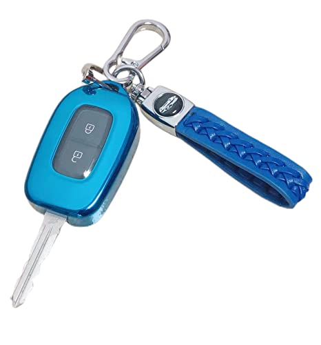 Z.MYUKI 【4 Farben】 Spring Electric Schlüsselhülle mit Schlüsselanhänger für Dacia Spring 2021-2022 2023 Zubehör Original (Blau) von Z.MYUKI