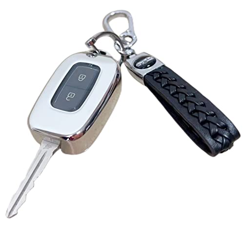 【4 Farben】 Z.MYUKI Spring Extreme Schlüsselhülle mit Schlüsselanhänger für Dacia Spring 2021-2023 2024 Zubehör Key Cover (Silber) von Z.MYUKI