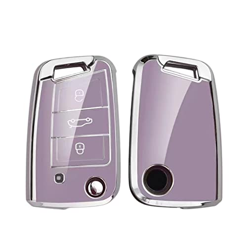 【4 Farben】 Z.MYUKI Tarraco FR Schlüsselhülle mit Schlüsselanhänger für Seat Tarraco 2018-2023 2024 Zubehör Key Case (Lila) von Z.MYUKI