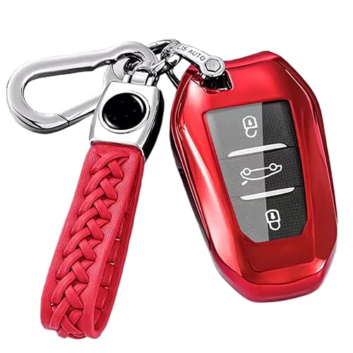 【5 Farben】 Z.MYUKI Astra Sports Tourer Schlüsselhülle mit Schlüsselanhänger für Opel Astra L 2021-2023 2024 Zubehör Key Case (Rot) von Z.MYUKI
