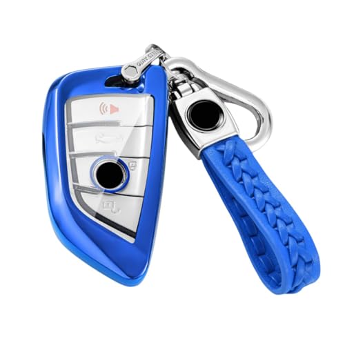 【6 Farben】 Z.MYUKI X2 M35i Schlüsselhülle mit Schlüsselanhänger für BMW X2 F39 2018-2022 2023 Zubehör Original (Blau) von Z.MYUKI