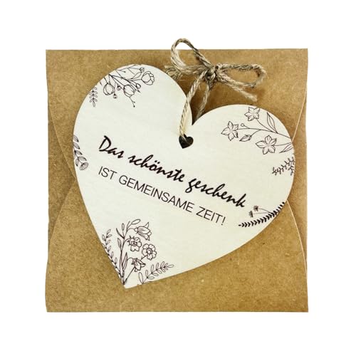 Gutschein Karte Holz, Herzförmige Geschenkkarte mit Umschlag - Das schönste Geschenk ist gemeinsame Zeit, Holzkarte Herzform zum selber beschriften Holz Grußkarte für Hochzeit Geburtstag Jahrestag Gutschein Karte Holz, Herzförmige Geschenkkarte mit Umschlag - Das schönste Geschenk ist gemeinsame Zeit, Holzkarte Herzform zum selber beschriften Holz Grußkarte für Hochzeit Geburtstag Jahrestag von ZABARE