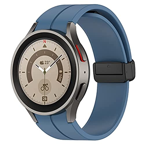 Uhrenarmband für Samsung Galaxy Watch 5 Pro Band 45 mm/Galaxy Watch 5 40 mm/44 mm/Galaxy Watch 4 44 mm/40 mm/4 Classic 46 mm/42 mm, Sport-Silikonband mit magnetischer Faltschnalle, 20 mm Uhrenarmband von ZACLAY