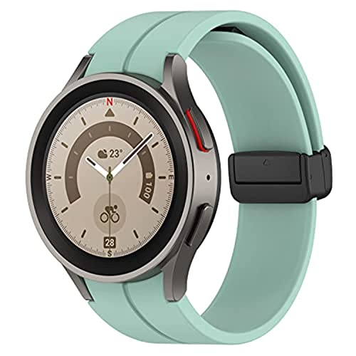 Uhrenarmband für Samsung Galaxy Watch 5 Pro Band 45 mm/Galaxy Watch 5 40 mm 44 mm/Galaxy Watch 4 44 mm 40 mm/4 Classic 46 mm 42 mm, Sport-Silikonband mit magnetischer Faltschnalle, 20 mm Uhrenarmband von ZACLAY