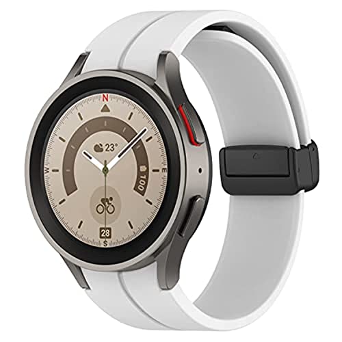 Uhrenarmband für Samsung Galaxy Watch 5 Pro Band 45 mm/Galaxy Watch 5 40 mm/44 mm/Galaxy Watch 4 44 mm/40 mm/4 Classic 46 mm/42 mm, Sport-Silikonband mit magnetischer Faltschnalle, 20 mm Uhrenarmband von ZACLAY