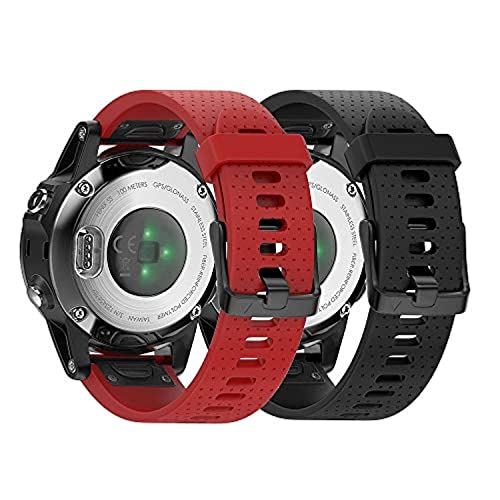 ZACLAY Little Dot 20 mm Band Kompatibel Fenix 5S Watch Band Fenix 6S Quickfit Weiches Silikon Ersatzband für Fenix 5S Plus/Fenix 6S Pro/Fenix 7S/D2 Delta S Smartwatch (Rot Schwarz) von ZACLAY