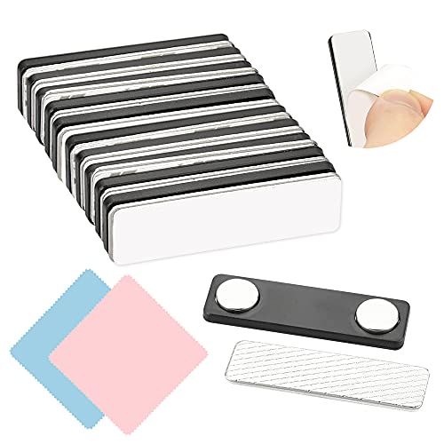 ZACUDA 12 Stück Magnet Namensschilder für Kleidung Namensschilder Ausweishülle Magnetisch Selbstklebend Namensschild Schilder für Büros, Meetings, Partys oder besondere Anlässe (43 * 13 mm) von ZACUDA