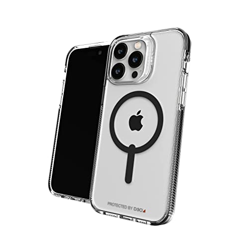 ZAGG Gear4 Gear 4 Santa Cruz Snap D30 Schutzhülle Kompatibel mit iPhone 14 Pro Max, Schlank, Stoßfest, Kabelloses Laden, MagSafe Kompatibel, (Schwarz) von ZAGG
