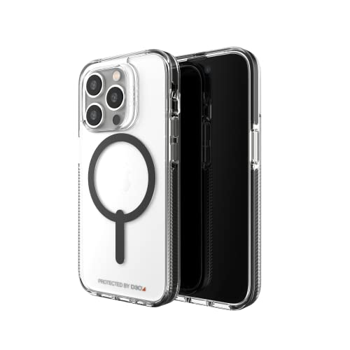 Gear4 ZAGG Santa Cruz Snap D30 Schutzhülle Kompatibel mit iPhone 14 Pro, Schlank, Stoßfest, Kabelloses Laden, MagSafe Kompatibel, (Schwarz) von ZAGG