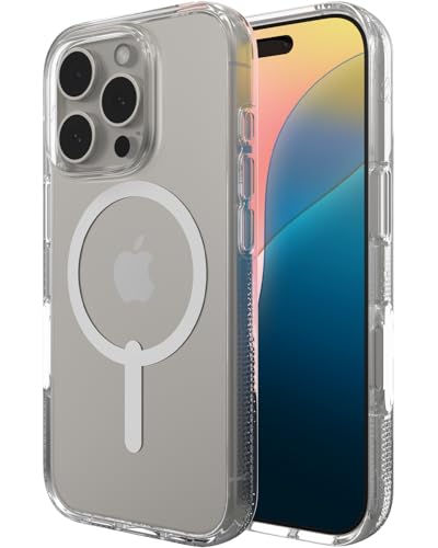 ZAGG Crystal Palace Snap, Graphen-verstärkte Hülle für iPhone 16 Pro [6.3-Inch], MagSafe kompatibel, kein Vergilben, Kratzfest, stoßfest, Abdeckung für die Rückseite (Transparent) von ZAGG