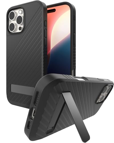 ZAGG Denali Snap KS, Graphen-verstärkte Hülle für iPhone 16 Pro Max [6.9-Inch] mit integriertem Standfuß, MagSafe-kompatibel, Dual-Layer-Design, stoßfest, Rückabdeckung (Schwarz) von ZAGG