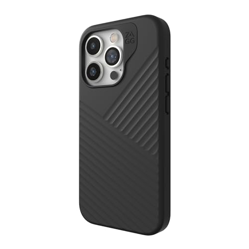 ZAGG Denali Snap iPhone 15 Pro Schutzhülle – Fallschutz (5 m), zweilagige strukturierte Handyhülle für iPhone 15, rutschfestes Design, MagSafe-Handyhülle, Schwarz von ZAGG