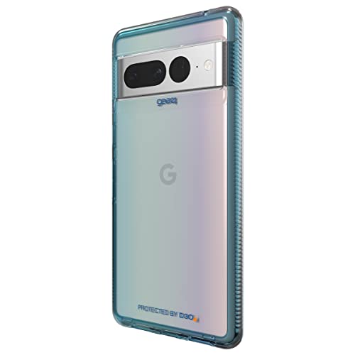 ZAGG Gear4 Milan Google Pixel 7 Pro Hülle, klare Handyhülle mit ästhetischen Details, D30 Fallschutz für bis zu 4 m, kabellose Ladehülle, Kratzfest, 5G kompatibel, Aurora von ZAGG