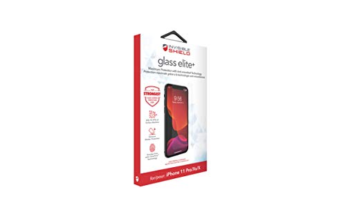 ZAGG InvisibleShield Glass Elite+ Displayschutzfolie für Apple X/XS/iPhone 11 Pro - Antimikrobiell, Aufprallschutz, Schmierfrei, Kratzfest von ZAGG