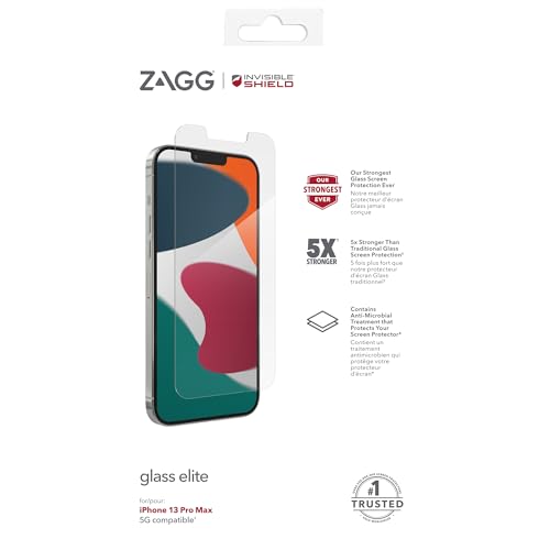 ZAGG InvisibleShield Glass Elite - Fortschrittlicher Aufprallschutz - für iPhone 13 Pro Max - Abdeckung: Standard-Bildschirm, 200108729, farblos ZAGG InvisibleShield Glass Elite - Fortschrittlicher Aufprallschutz - für iPhone 13 Pro Max - Abdeckung: Standard-Bildschirm, 200108729, farblos von ZAGG