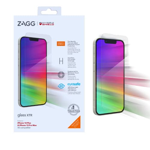 ZAGG InvisibleShield Glass XTR - Kantenschutz mit D3O, Blaulichtfilter und maximaler Berührungsempfindlichkeit - für Apple iPhone 13 Pro Max - Abdeckung: Standard-Bildschirm, farblos ZAGG InvisibleShield Glass XTR - Kantenschutz mit D3O, Blaulichtfilter und maximaler Berührungsempfindlichkeit - für Apple iPhone 13 Pro Max - Abdeckung: Standard-Bildschirm, farblos von ZAGG