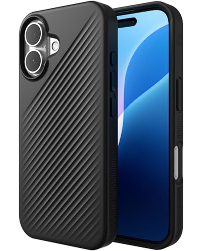 ZAGG Luxe Snap, Graphen-verstärkte Hülle für iPhone 16 [6.1-Inch], MagSafe kompatibel, schlankes und Komfortables Design, stoßfest, Abdeckung für die Rückseite (Schwarz) von ZAGG