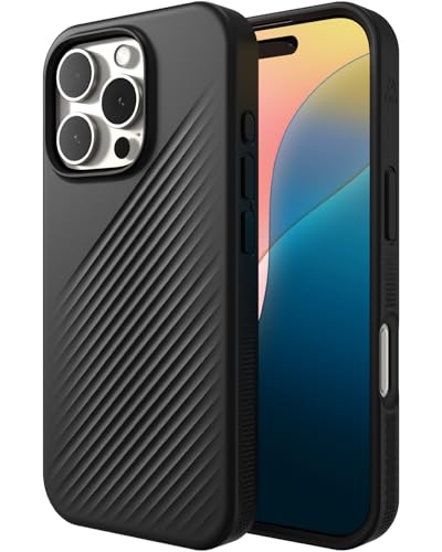 ZAGG Luxe Snap, Graphen-verstärkte Hülle für iPhone 16 Pro [6.3-Inch], MagSafe kompatibel, schlankes und Komfortables Design, stoßfest, Abdeckung für die Rückseite (Schwarz) von ZAGG