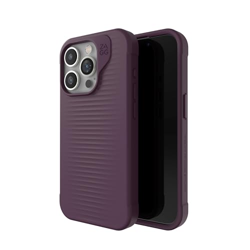 ZAGG Luxe Snap iPhone 15 Pro Hülle - schützende Handyhülle, Fallschutz (3 m), strapazierfähiges Graphen-Material, schlanke und leichte MagSafe-Handyhülle, Pflaume von ZAGG