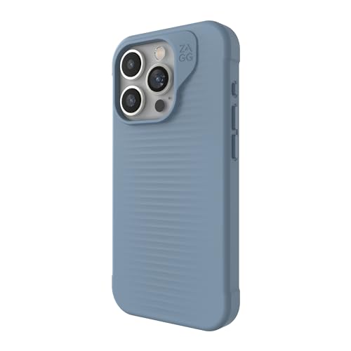 ZAGG Luxe Snap iPhone 15 Pro Hülle – schützende Handyhülle, Fallschutz (3 m), strapazierfähiges Graphen-Material, schlanke und leichte MagSafe-iPhone-Hülle für iPhone 15-Modelle, Blau von ZAGG