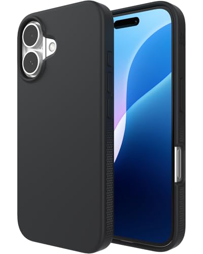 ZAGG Manhattan Snap, Graphen-verstärkte Hülle für iPhone 16 [6.1-Inch], MagSafe kompatibel, schlankes und weiches Design, sicherer Griff, stoßfest, Abdeckung für die Rückseite (Schwarz) von ZAGG