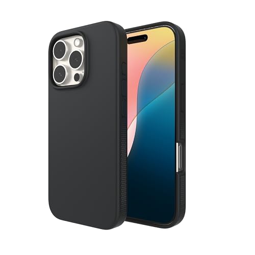 ZAGG Manhattan Snap, Graphen-verstärkte Hülle für iPhone 16 Pro [6.3-Inch], MagSafe kompatibel, schlankes und weiches Design, sicherer Griff, stoßfest, Abdeckung für die Rückseite (Schwarz) von ZAGG