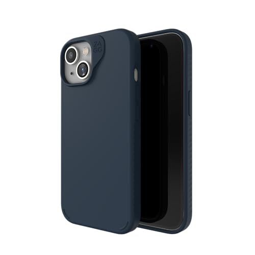 ZAGG Manhattan Snap iPhone 15/14/13 Hülle – Premium Silikon iPhone Hülle, strapazierfähiges Graphen-Material, Glatte Oberfläche mit angenehmem Ripple Grip, MagSafe Phone Case, Marineblau ZAGG Manhattan Snap iPhone 15/14/13 Hülle – Premium Silikon iPhone Hülle, strapazierfähiges Graphen-Material, Glatte Oberfläche mit angenehmem Ripple Grip, MagSafe Phone Case, Marineblau von ZAGG