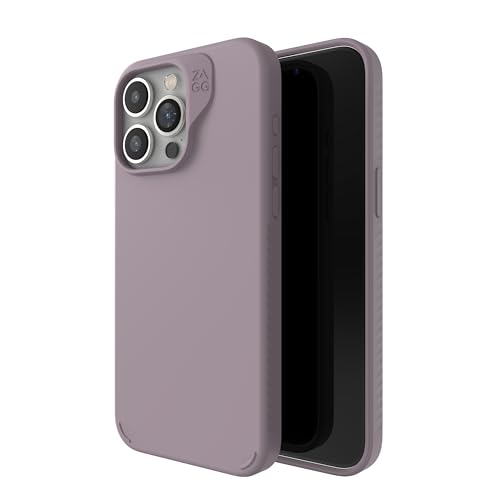 ZAGG Manhattan Snap, Graphen-verstärkte Hülle für iPhone 15 Pro Max [6.7-Inch], MagSafe kompatibel, schlankes und weiches Design, stossfeste Abdeckung für die Rückseite (Lavendel) von ZAGG