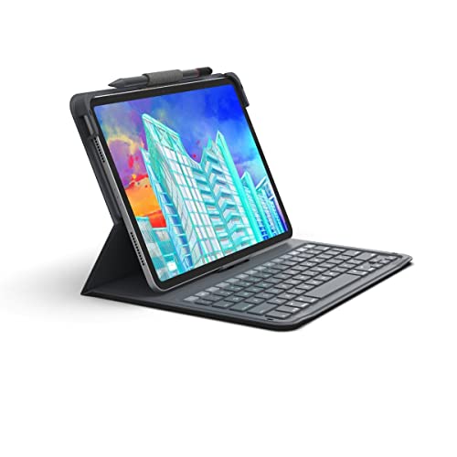 ZAGG Messenger Folio 2 Tastatur für iPad 10.9 (10. Generation) Tablet, Hintergrundbeleuchtung, Paar mehrere Geräte, Langer Akku, Schwarz, Französisch von ZAGG