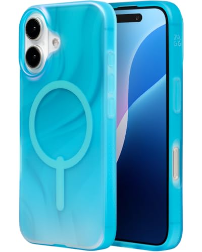 ZAGG Milan Snap, Graphen-verstärkte Hülle für iPhone 16 [6.1-Inch], MagSafe-kompatibel, kein Vergilben, schlank, sicherer Griff, modisch, stoßfest, Rückabdeckung (Tiefes Aurora) von ZAGG