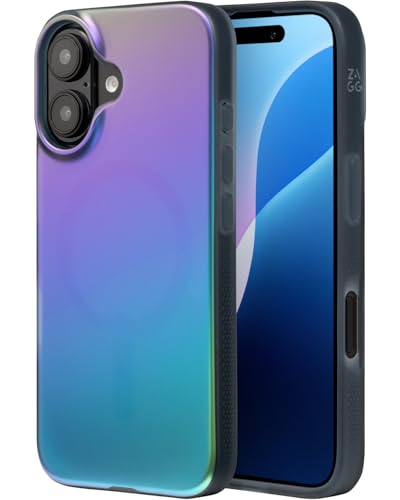 ZAGG Milan Snap, Graphen-verstärkte Hülle für iPhone 16 [6.1-Inch], MagSafe-kompatibel, kein Vergilben, schlankes Design, sicherer Griff, modisch, stoßfest, Rückabdeckung (Rabenfeder schwarz) von ZAGG