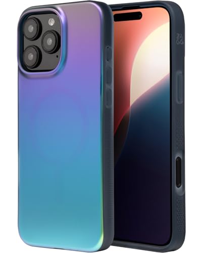 ZAGG Milan Snap Graphen-verstärkte Hülle für iPhone 16 Pro Max [6.9-Inch], MagSafe-kompatibel, kein Vergilben, schlankes Design, sicherer Griff, modisch, stoßfest, Rückabdeckung (Rabenfeder schwarz) von ZAGG
