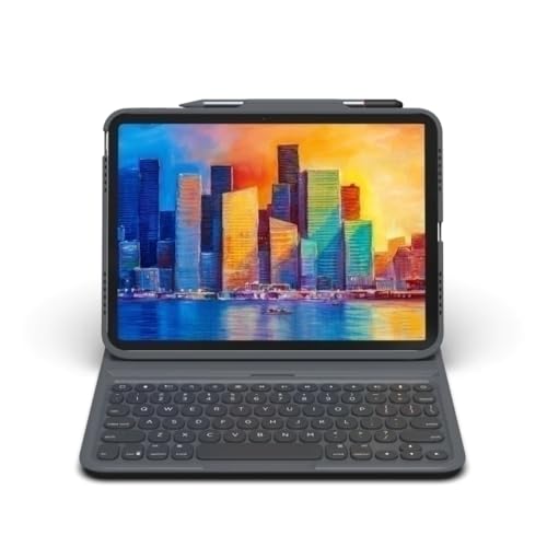 ZAGG Pro Keys Tastatur & Abnehmbare Hülle Kompatibel mit Apple iPad 11 Zoll Hintergrundbeleuchtung, langlebig, leicht, reisefreundlich, Bluetooth, Grau/Schwarz (British English) von ZAGG