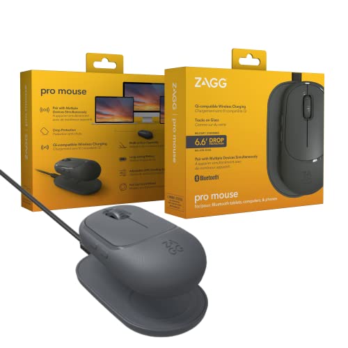 ZAGG Pro Maus mit kabellosem Ladepad, universal, Keine Batterien, lädt mit Verwendung, Anthrazit von ZAGG