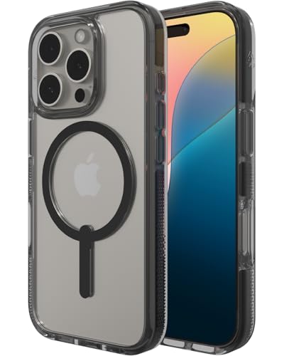 ZAGG Santa Cruz Snap, Graphen-verstärkte Hülle für iPhone 16 Pro [6.3-Inch], MagSafe kompatibel, kein Vergilben, Kratzfest, schlankes Design, stoßfest, Abdeckung für die Rückseite (Schwarz) von ZAGG